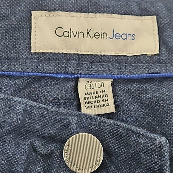 Calvin Klein Jeans Men's 36x30 Navy Blue Classic Straight Cotton Modal EUC LN - Picture 8 of 15